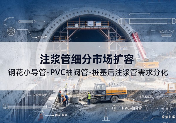 开原注浆管细分市场扩容，隧道钢花小导管、PVC 袖阀管、桩基后注浆管需求分化